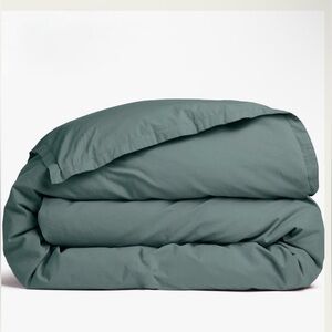 PARACHUTE Percale Duvet Cover in Agave size Full / Queen pre owned stained